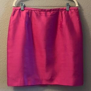 DANA BUCHMAN 100% Silk Pink Pure  Pencil Skirt Size 14